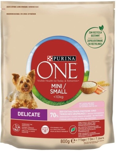 Purina One Mini Delicate Salmon & Rice 800g