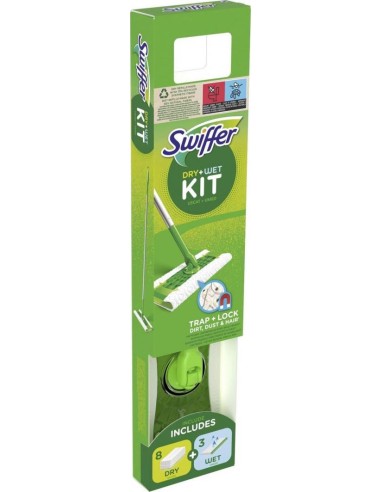 Swiffer Kit Floor Duster Try Out handle+3 wet+8 Dry 1Pc