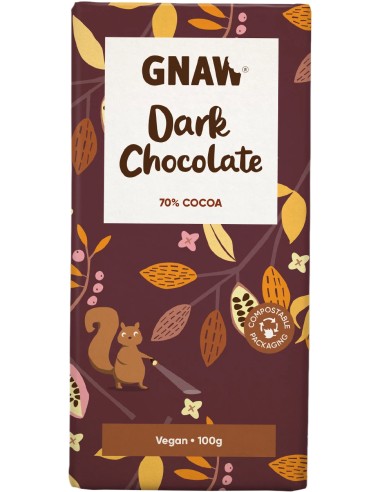 Gnaw 70% Dark Chocolate Bar (Vegan) 100g