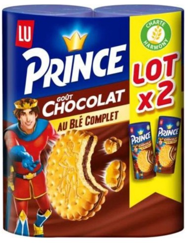 Lu Prince Whole Wheat Chocolate Biscuits 2x300g