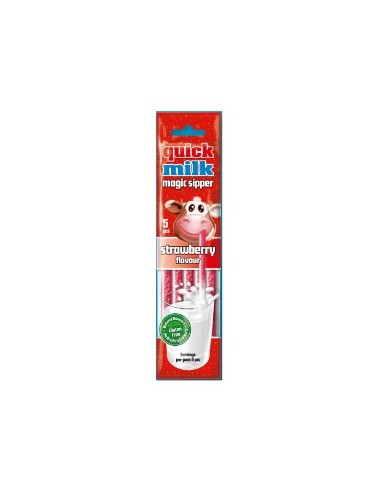 Quick Milk Strawberry Straw 5pcs 30g