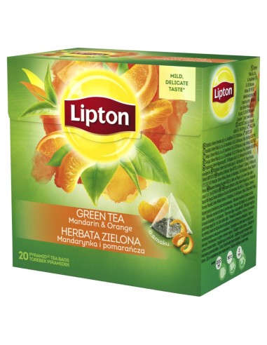 Lipton Green Tea Mandarin & Orange 20 pyramid teabags