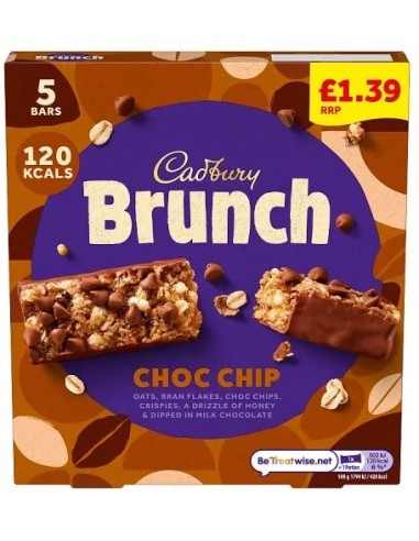 Cadbury Brunch Choc Chip Bars PMP £1.39 8Pk 140g