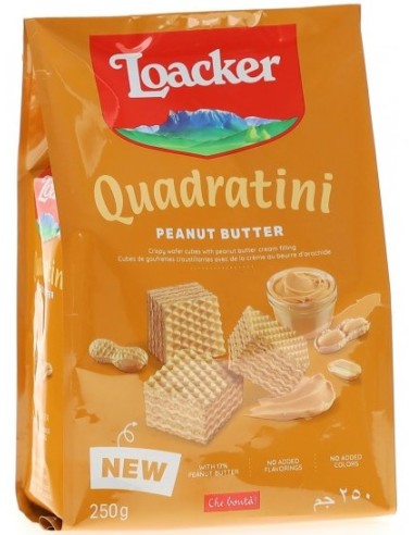 Loacker Quadratini Waffles Peanut Butter 250g