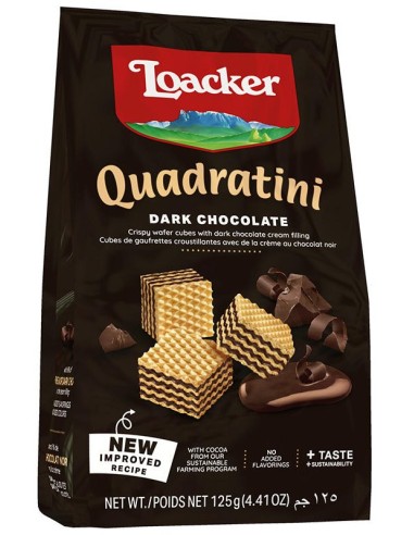 Loacker Quadratini Waffles Dark Chocolate 125g