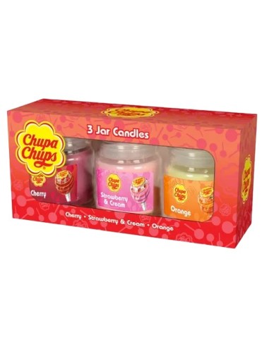 Chupa Chups Candle Set Cherry, Strawberry & Cream, Orange 3pcs