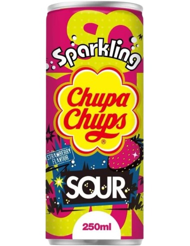 Chupa Chups Sparkling Sour Strawberry 250ml