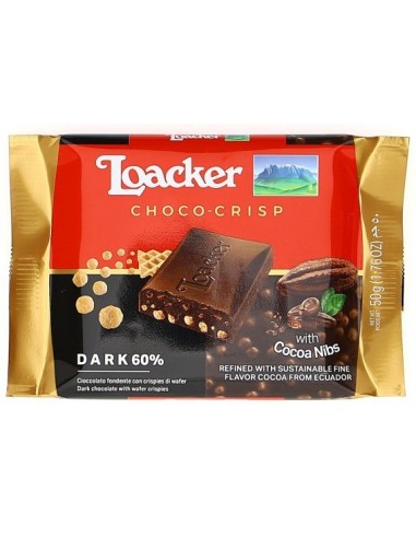 Loacker Cioccolato Crispy Dark  60% Fondente 50g