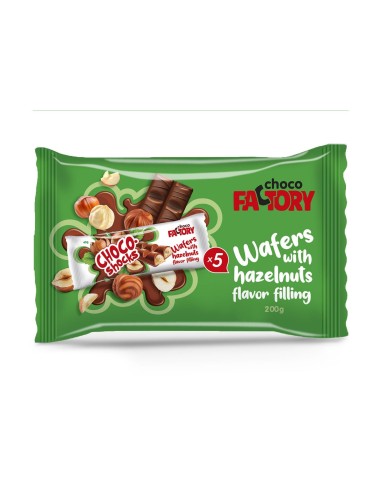 Choco Factory Choco-Shocks Wafers with Hazelnuts Flavor Filling 4Pk 200g