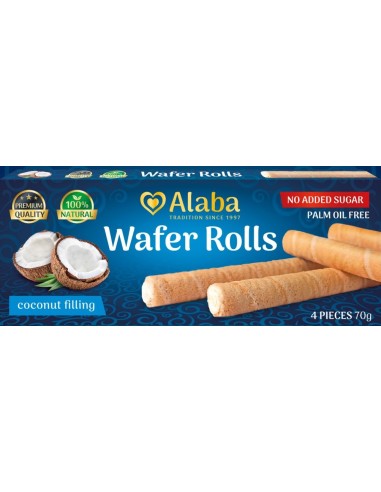 Alaba Wafer Rolls Coconut Filling 70g