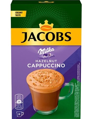 Jacobs Inst. Cappuccino Milka Hazelnut 8Pk 132g