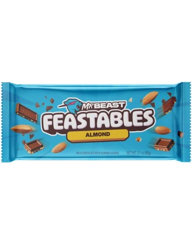 MrBeast Feastables Almond Chocolate Bar 60g