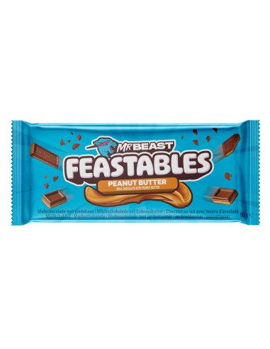 MrBeast Feastables Nuts Milk Chocolate with Peanut Butter Bar 60g