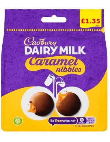 Cadbury Caramel Nibbles Chocolate Bag 95g