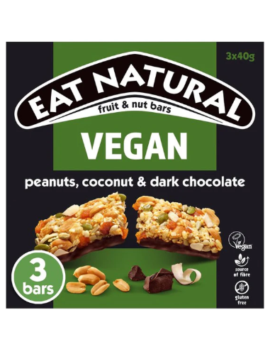 Ferrero Eat Natural Vegan 3 Pieces Peanuts, Coconut & Dark Chocolate 120g