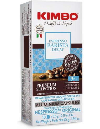 Kimbo Decaf Nespresso Compatible Capsules 52g