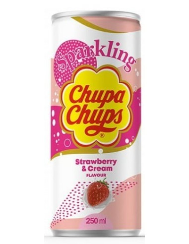 Chupa Chups Sparkling Strawberry & Cream Drink 250ml