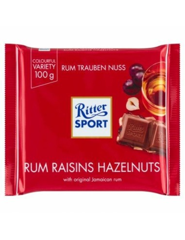 Ritter Sport Rum Raisins Hazelnuts 100g