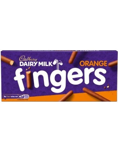 Cadbury Dairy Fingers Milk Orange Chocolate Biscuits 114g