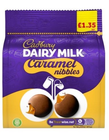 Cadbury Caramel Nibbles Chocolate Bag Pmp £1.35 95g