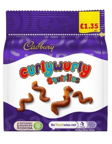 Cadbury Curly Wurly Squirlies Pmp £1.35 95g