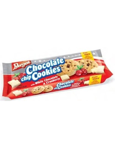 Bergen Choco Chip Cookies with White Chocolate & Cranberry 100g