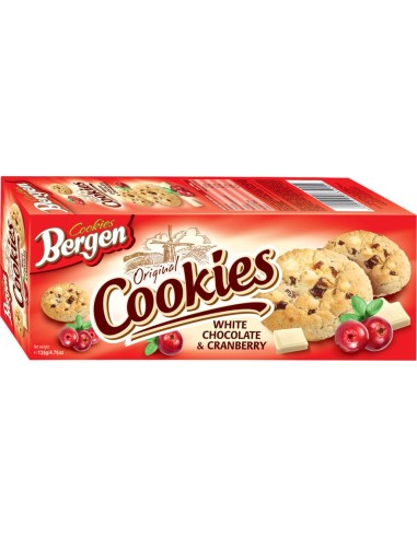 Bergen Chocolate Chip Cookies with White Choco & Cranberry 130g