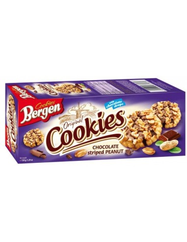 Bergen Chocolate Striped Peanut Cookies 130g