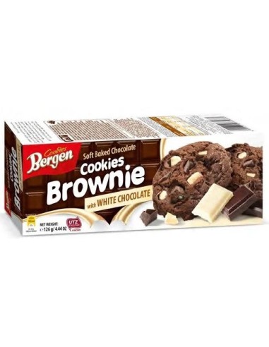 Bergen Soft Baked Brownie Cookies with White Chocolate 126g