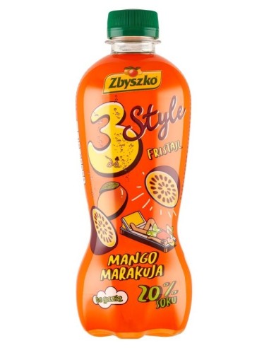 Zbyszko 3 Style Mango Passion Fruit Fizzy Drink 400ml