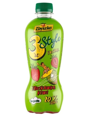 Zbyszko 3 Style Strawberry Kiwi Fizzy Drink 400ml