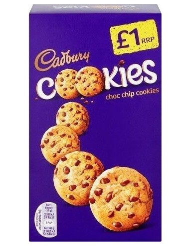 Cadbury Choc Chip Cookies Biscuits Pmp £1 150g