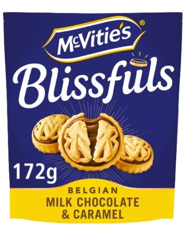 McVitie's Blissfuls Belgian Milk Chocolate & Caramel Biscuits 172g