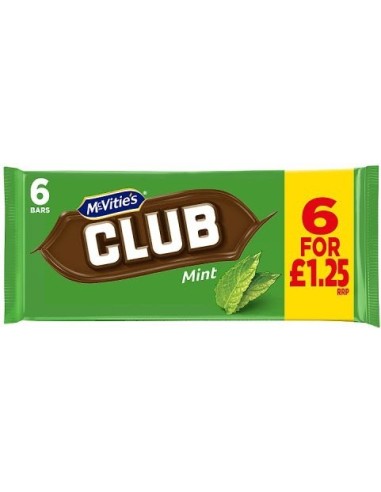 McVitie's Club Mint 6Pk Pmp £1.25 136g
