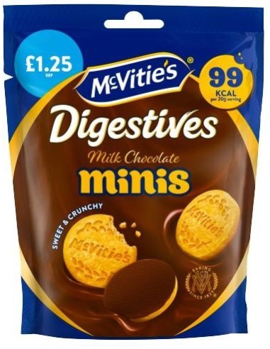 McVities Mini Choc Digestives Pouch Pmp £1.25 80g