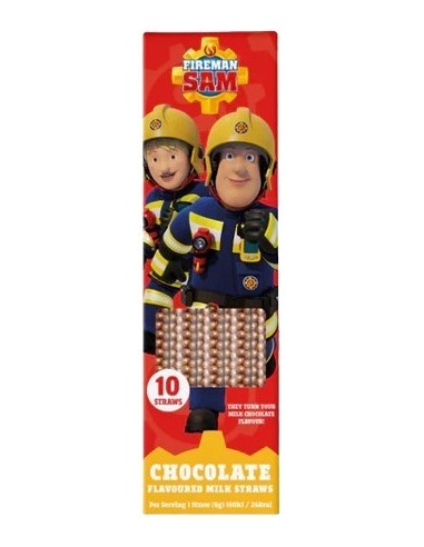 Fireman Sam Dip & Sip Milk Straws Chocolate 10Pk 60g