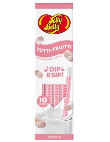 Jelly Belly Dip & Sip Milk Straws Tutti-Fruitti 10Pk 60g