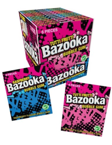 Bazooka Tutti Frutti & Raspberry Bubble Wallet 33g