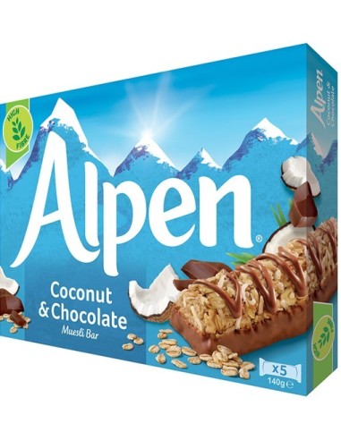 Alpen Cereal Bars Coconut & Chocolate 5x29g