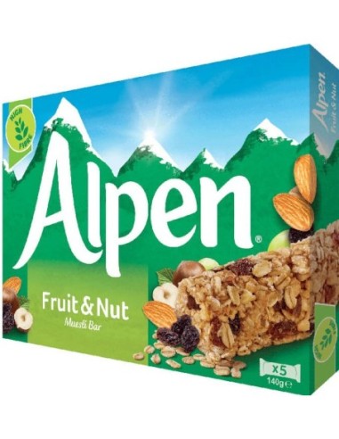 Alpen Cereal Bars Fruit & Nut 5x28g
