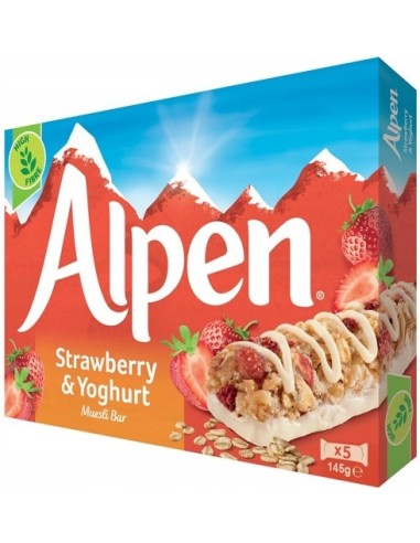 Alpen Cereal Bars Strawberry & Yoghurt 5x29g