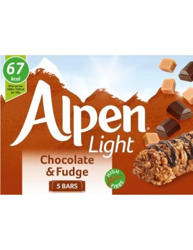 Alpen Light Cereal Bars Chocolate & Fudge 5x19g