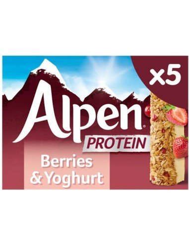 Alpen Protein Cereal Bars Berries & Yoghurt 5x34g