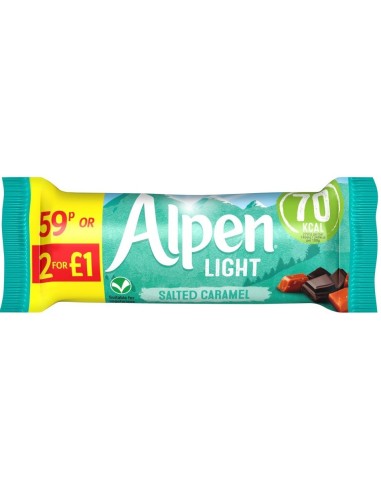 Alpen Light Cereal Bar Salted Caramel Pmp 59p 19g