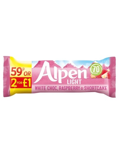 Alpen Light White Chocolate, Raspberry & Shortcake 19g