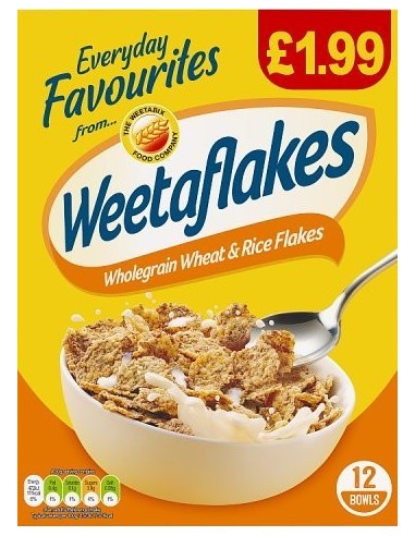 Weetabix Weetaflakes Wholegrain Wheat & Rice Flakes Pmp £1.99 375g