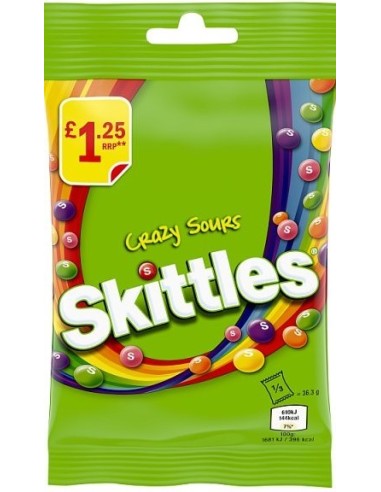 Skittles Crazy Sours Pmp £1.25 109g