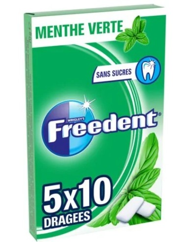 Freedent Chewing Gum Mint Green 5x10pcs