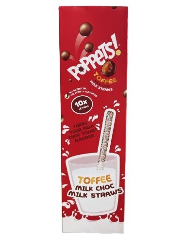 Poppets Toffee Milk Chocolate Straws 10x6g