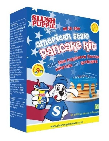 Slush Puppie American Pancake Kit with Blue Raspberry Icing and Sprinkles 270g